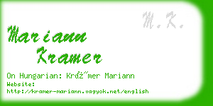 mariann kramer business card